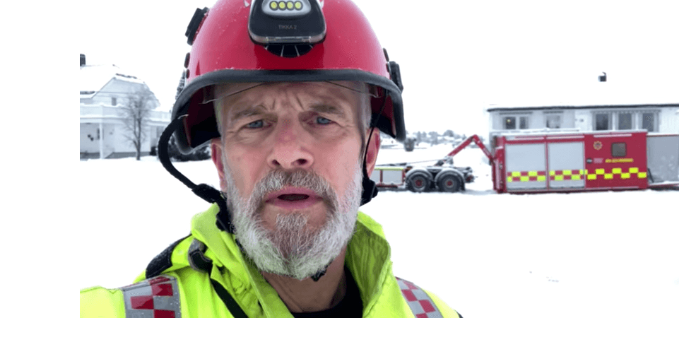 Tomas Norberg är en del av den styrkan från räddningstjänsten i Mölndal som är på plats vid rasplatsen i Norge.
Bild: Räddningstjänsten Storgöteborg
