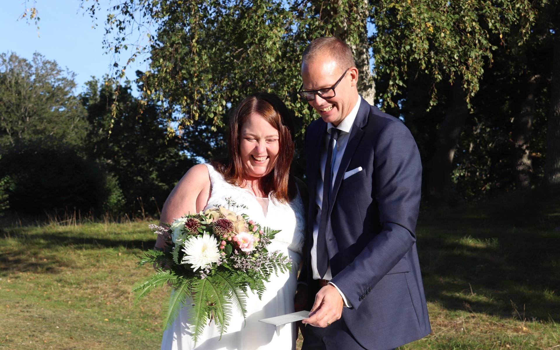 Även Karin Oscarsson och Päringe Bergman från Varberg sa ja till varandra under fredagseftermiddagen.