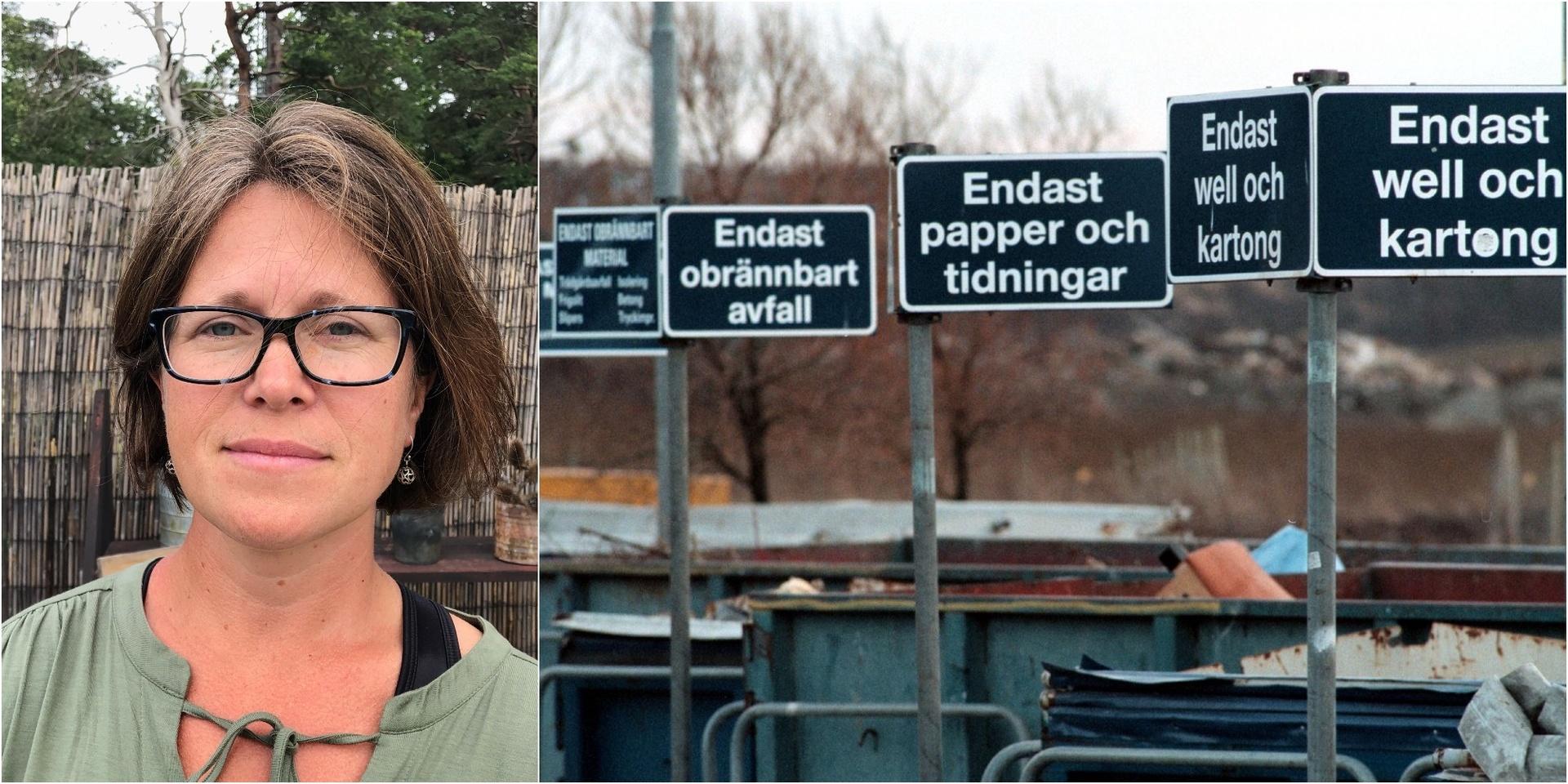 Jeanette Hartung är enhetschef för återvinningscentralerna i Mölndals kommun.