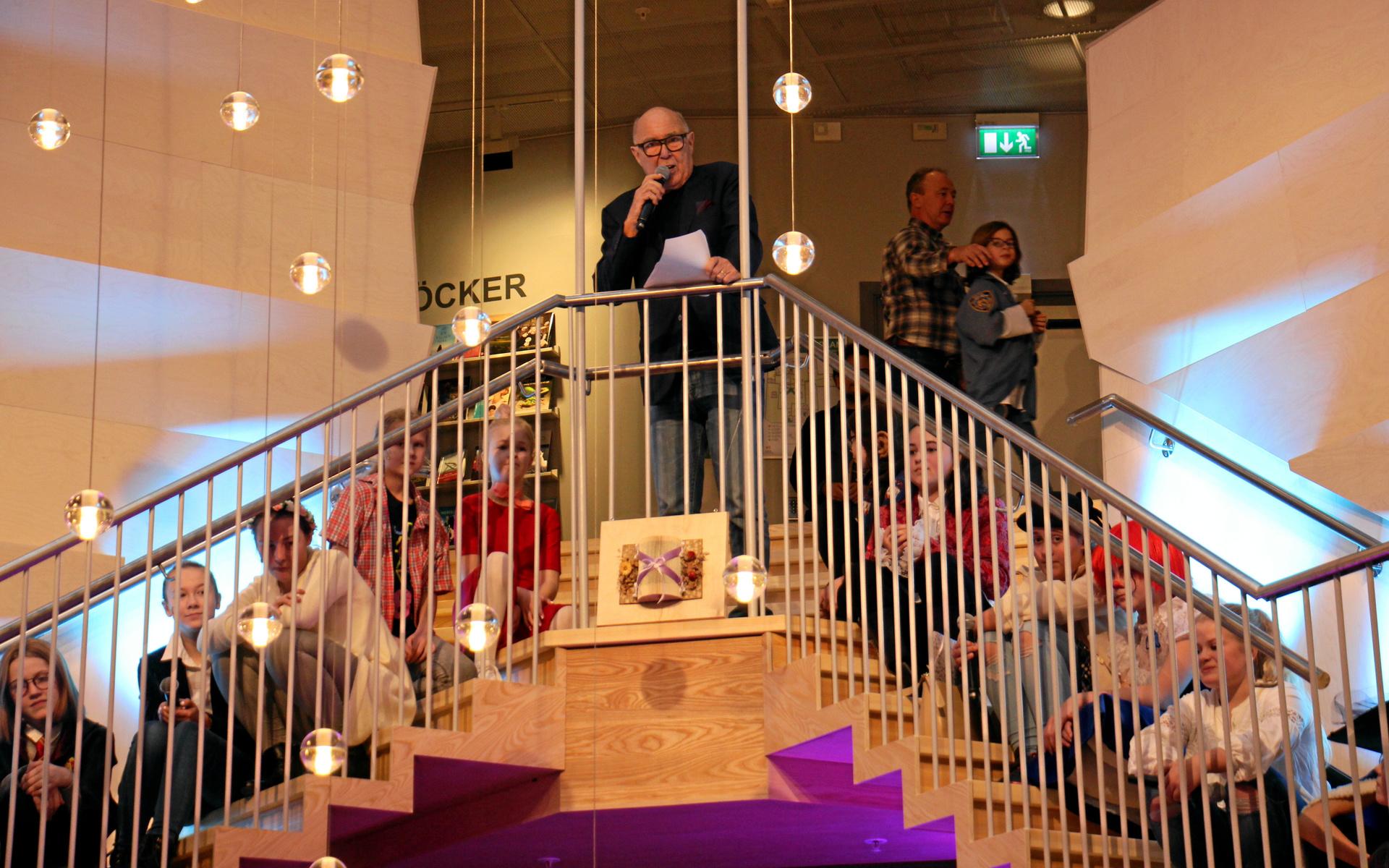 Ingvar Oldsberg på Mölndals stadsbiblioteks invigning 2017. 