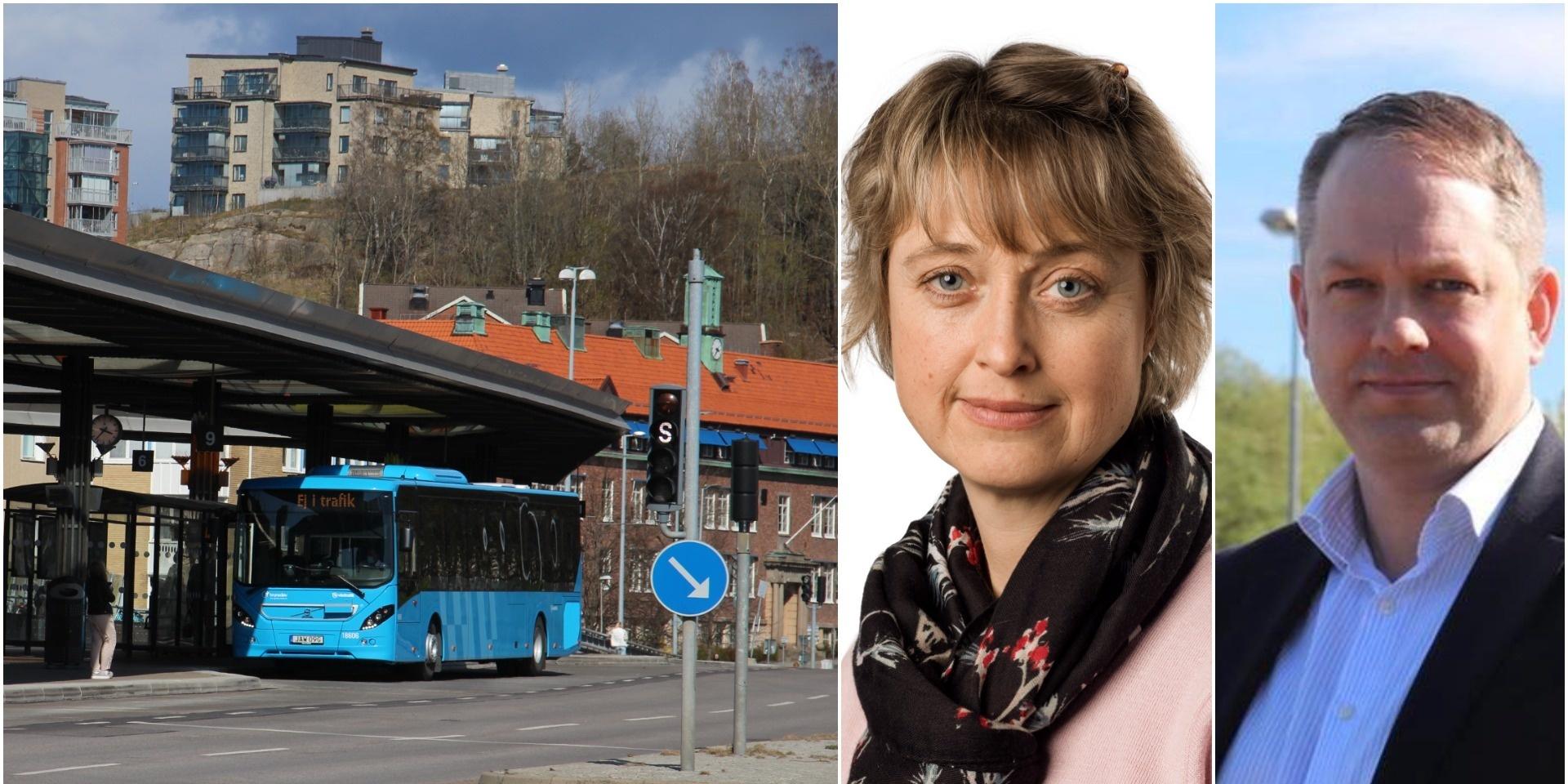 Ulrika Frick (MP) är ordförande i regionens kollektivtrafiknämnd och Peter Hermansson (M) är ordförande för Västtrafik. 