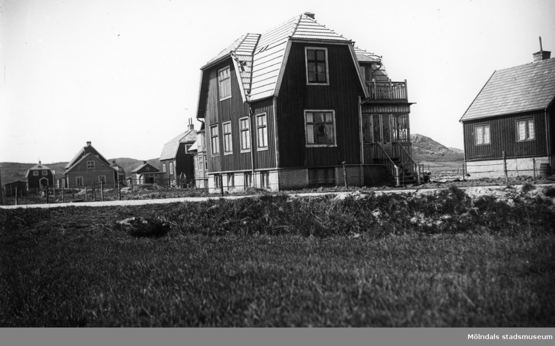 En bild från Solängen 1919. Redan på den tiden fanns en egnahemsförening i området. 