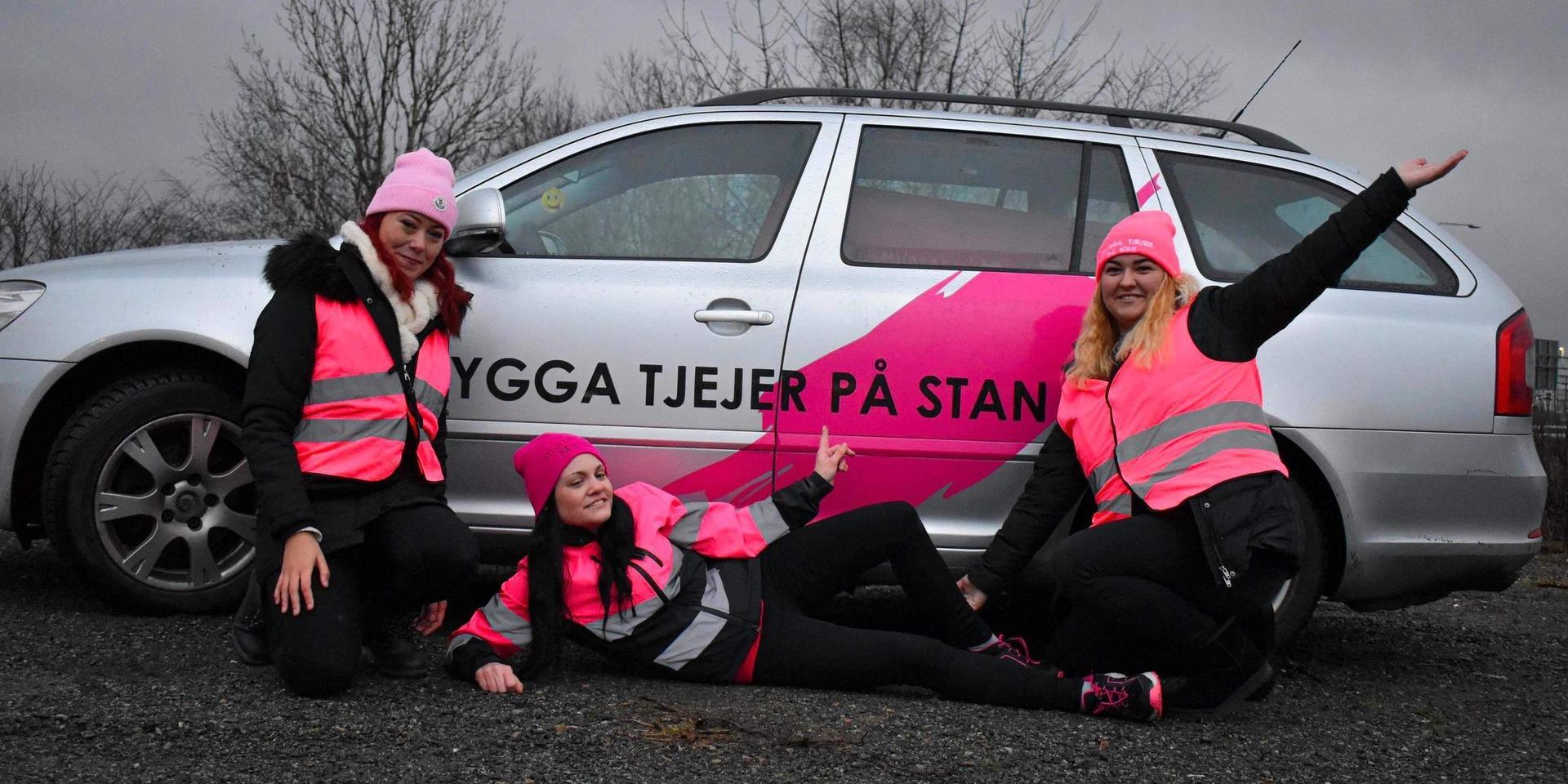 Stephanie Andersson, Malina Pieczywek och Selma Cirkic hjälper tjejer att känna sig trygga på stan. Foto: Trygga Tjejer på Stan.