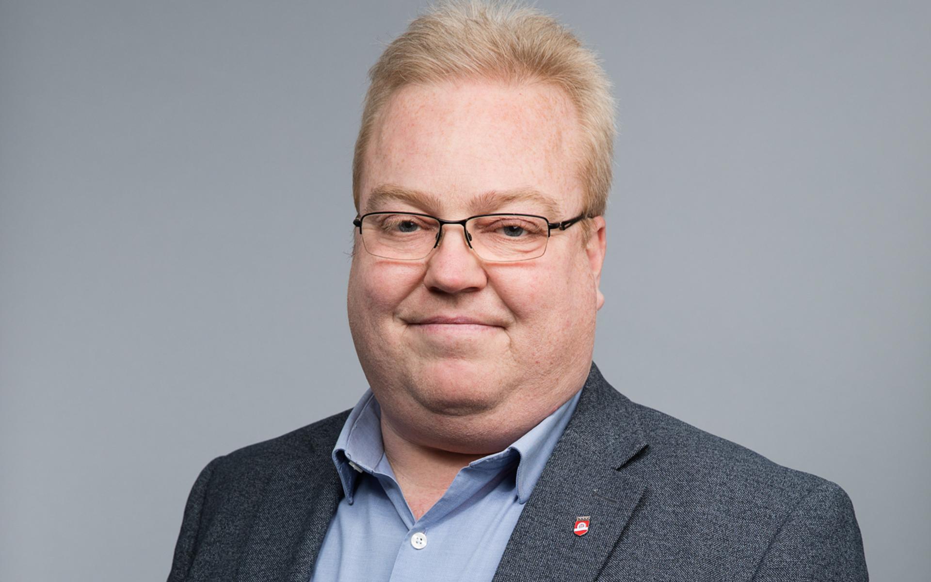 Stefan Gustafsson, kommunalråd och för närvarande vice ordförande i kommunstyrelsen.