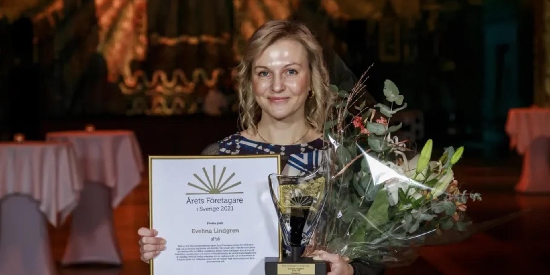 Evelina Lindgren på Apak är Årets företagare i Sverige 2021. 