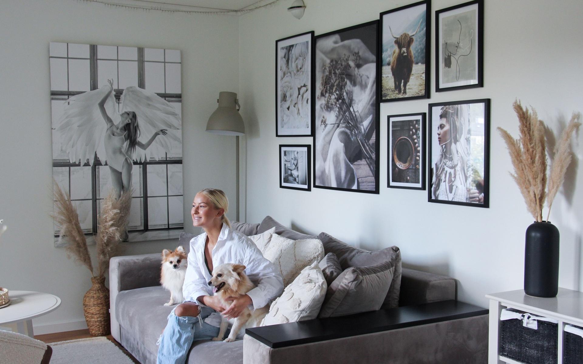 Nathalies lägenhet i Kungsbacka där hon bor tillsammans med sina två hundar